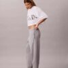 Pantaloni de jogging din material French Terry cu imprimeu Monologo Pantaloni de jogging din material French Terry cu imprimeu Monologo
