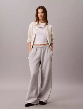 Pantaloni de trening din fleece cu croi larg Monologo