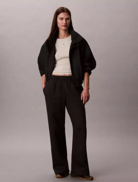 Pantaloni de trening din fleece cu croi larg Monologo