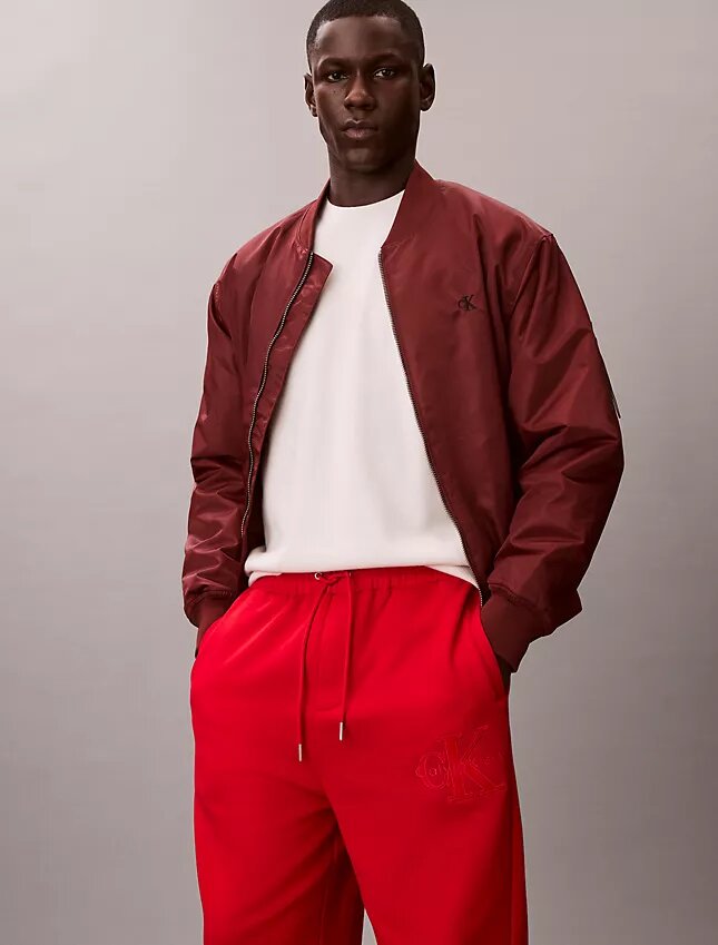 Pantaloni de trening din fleece cu monogramă Pantaloni de trening din fleece cu monogramă