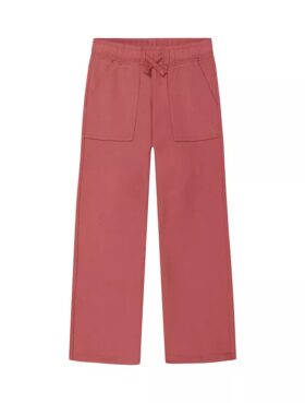 Pantaloni de trening din material frotir cu croi larg pentru fete