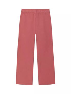 Pantaloni de trening din material frotir cu croi larg pentru fete