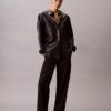Pantaloni din amestec de gabardină de lână Pantaloni din amestec de gabardină de lână