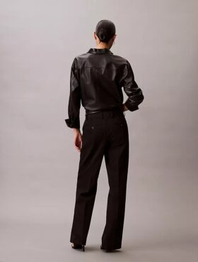 Pantaloni din amestec de gabardină de lână