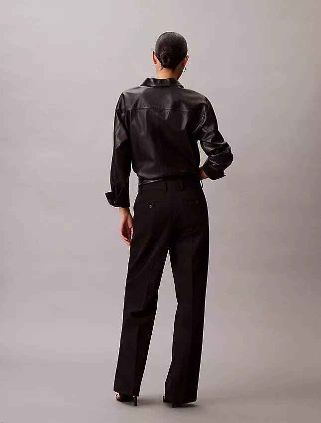 Pantaloni din amestec de gabardină de lână Pantaloni din amestec de gabardină de lână
