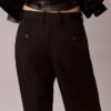 Pantaloni din amestec de gabardină de lână Pantaloni din amestec de gabardină de lână
