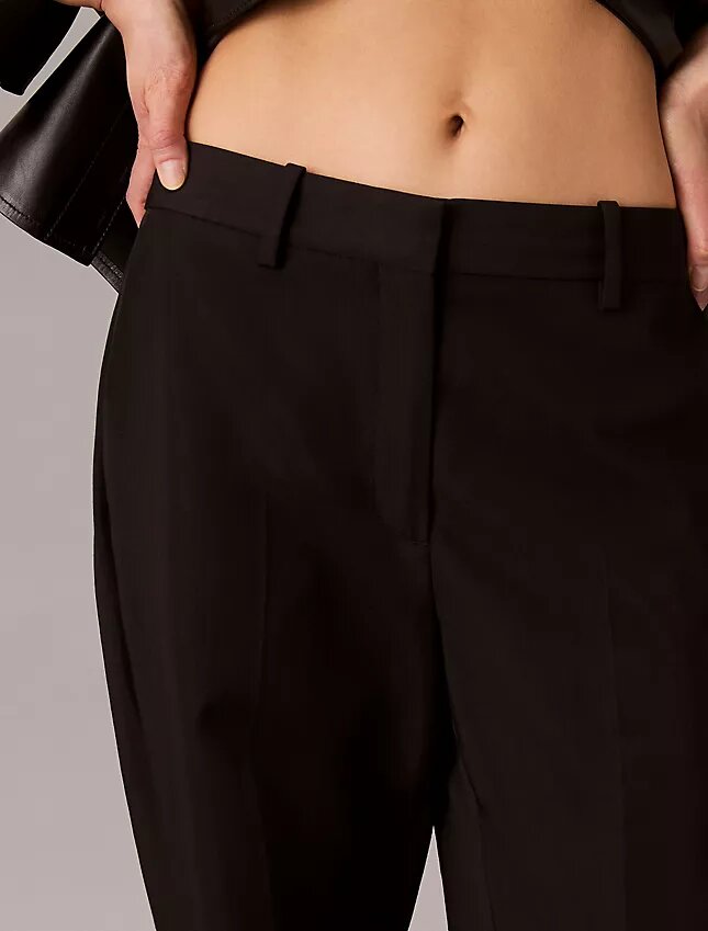Pantaloni din amestec de gabardină de lână Pantaloni din amestec de gabardină de lână