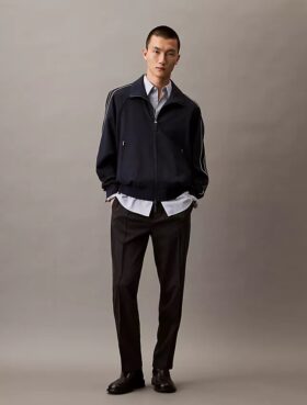 Pantaloni din amestec de lână, fără fermoar
