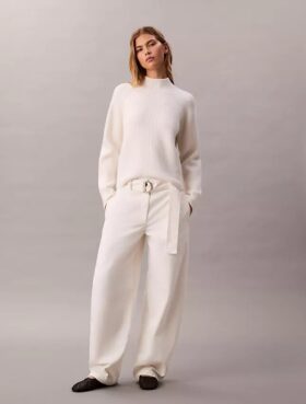 Pantaloni din bumbac cu curea