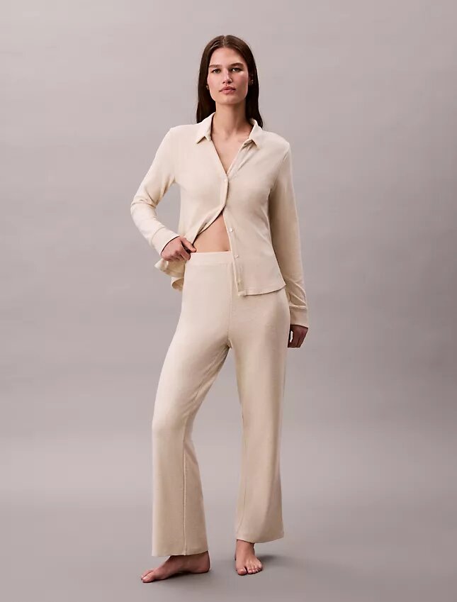 Pantaloni din țesătură interlock periată Pantaloni din țesătură interlock periată