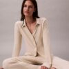 Pantaloni din țesătură interlock periată Pantaloni din țesătură interlock periată