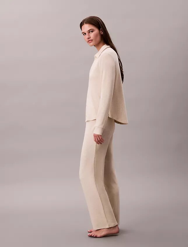 Pantaloni din țesătură interlock periată Pantaloni din țesătură interlock periată