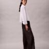 Pantaloni din imitație de piele cu 5 buzunare