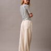 Pantaloni din in și bumbac cu șnur Pantaloni din in și bumbac cu șnur