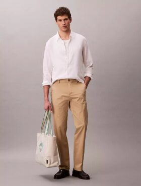 Pantaloni drepți din bumbac elastic Cotton Stretch