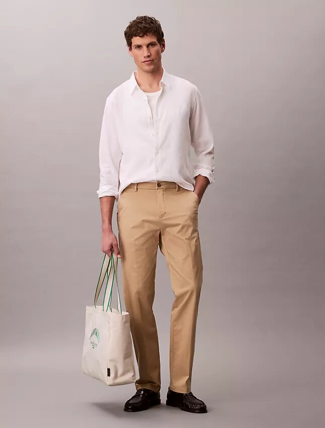 Pantaloni drepți din bumbac elastic Cotton Stretch Pantaloni drepți din bumbac elastic Cotton Stretch