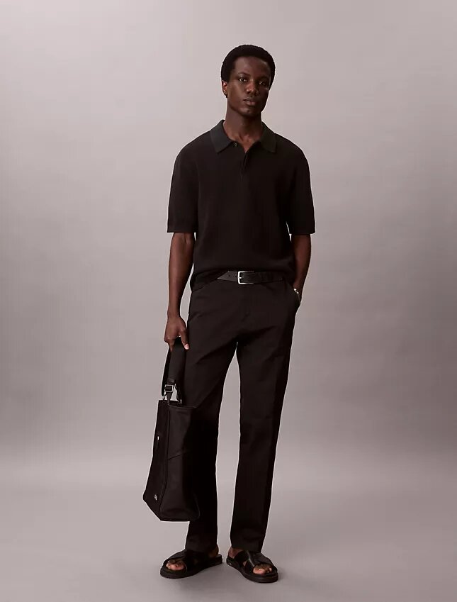 Pantaloni drepți din bumbac elastic Cotton Stretch Pantaloni drepți din bumbac elastic Cotton Stretch