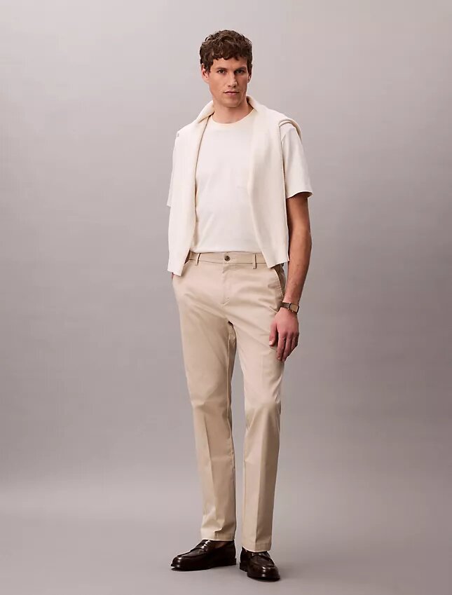 Pantaloni drepți din bumbac elastic Cotton Stretch Pantaloni drepți din bumbac elastic Cotton Stretch