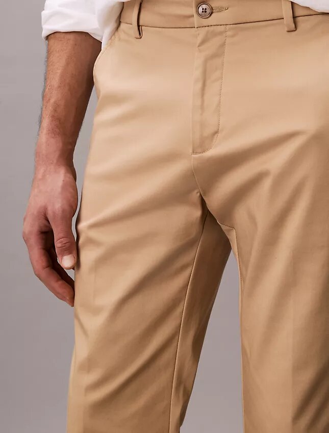 Pantaloni drepți din bumbac elastic Cotton Stretch Pantaloni drepți din bumbac elastic Cotton Stretch