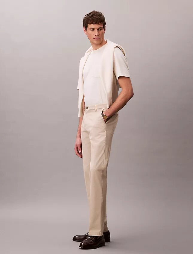 Pantaloni drepți din bumbac elastic Cotton Stretch Pantaloni drepți din bumbac elastic Cotton Stretch