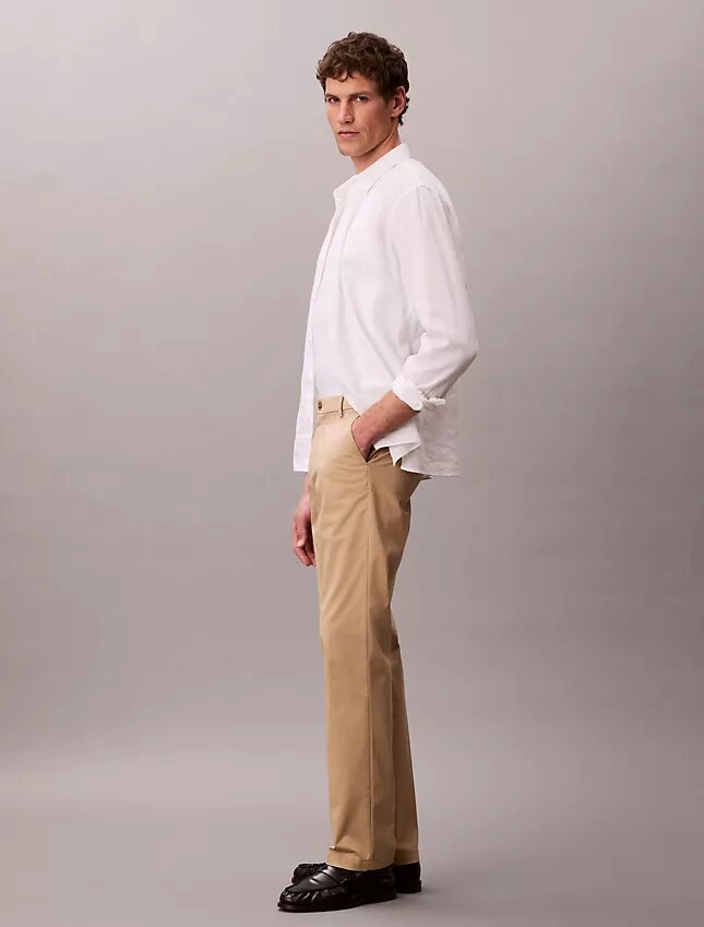 Pantaloni drepți din bumbac elastic Cotton Stretch Pantaloni drepți din bumbac elastic Cotton Stretch