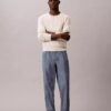 Pantaloni drepți din cambric, fără nasturi Pantaloni drepți din cambric, fără nasturi