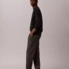 Pantaloni drepți din cambric, fără nasturi Pantaloni drepți din cambric, fără nasturi