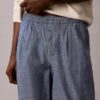 Pantaloni drepți din cambric, fără nasturi Pantaloni drepți din cambric, fără nasturi