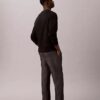 Pantaloni drepți din cambric, fără nasturi Pantaloni drepți din cambric, fără nasturi