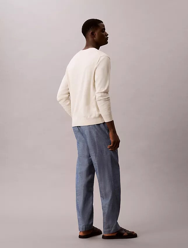 Pantaloni drepți din cambric, fără nasturi Pantaloni drepți din cambric, fără nasturi
