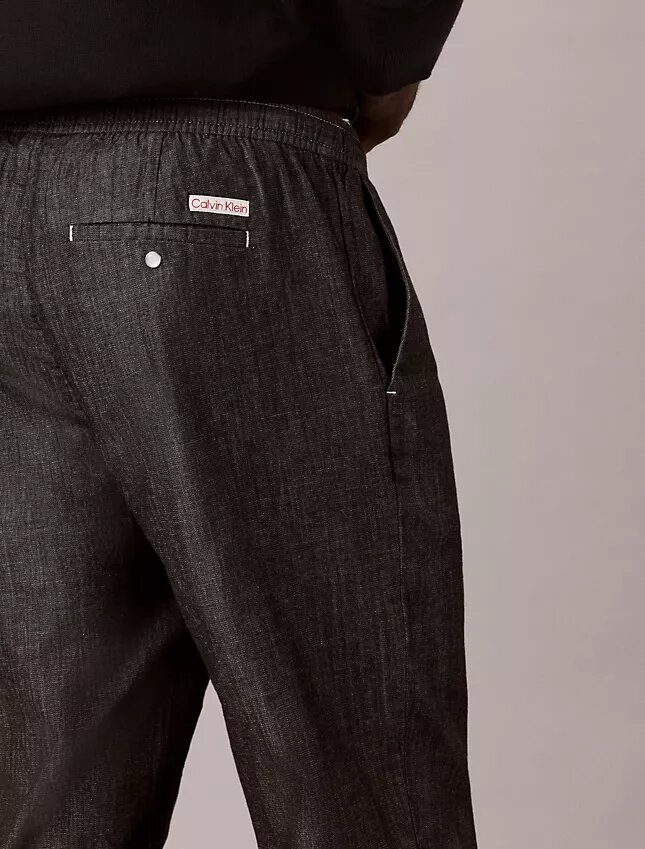 Pantaloni drepți din cambric, fără nasturi Pantaloni drepți din cambric, fără nasturi