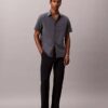 Pantaloni drepți din seersucker Pantaloni drepți din seersucker
