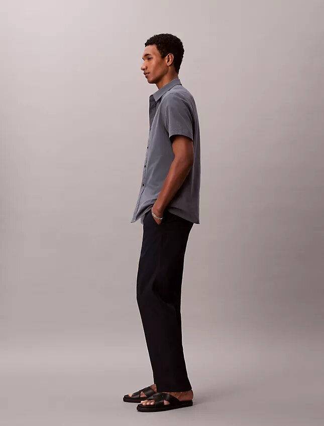 Pantaloni drepți din seersucker Pantaloni drepți din seersucker