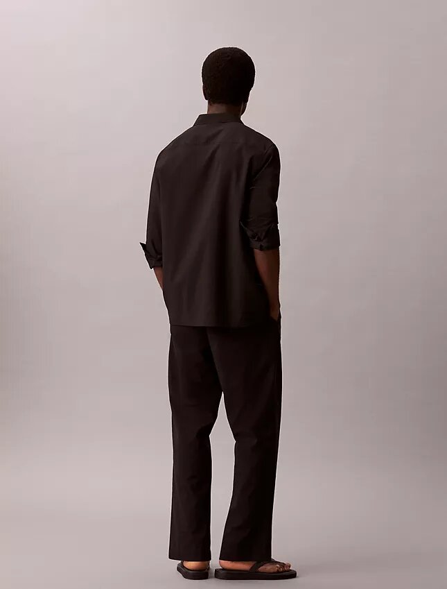 Pantaloni drepți din seersucker Pantaloni drepți din seersucker