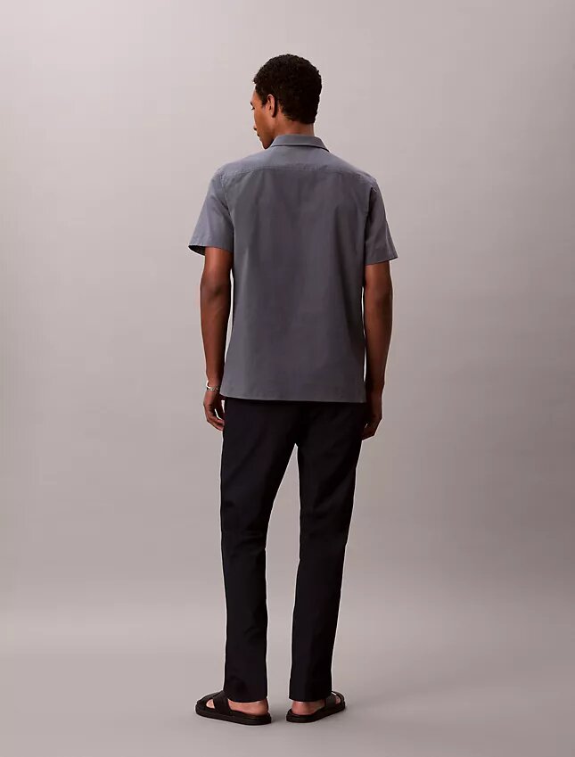 Pantaloni drepți din seersucker Pantaloni drepți din seersucker