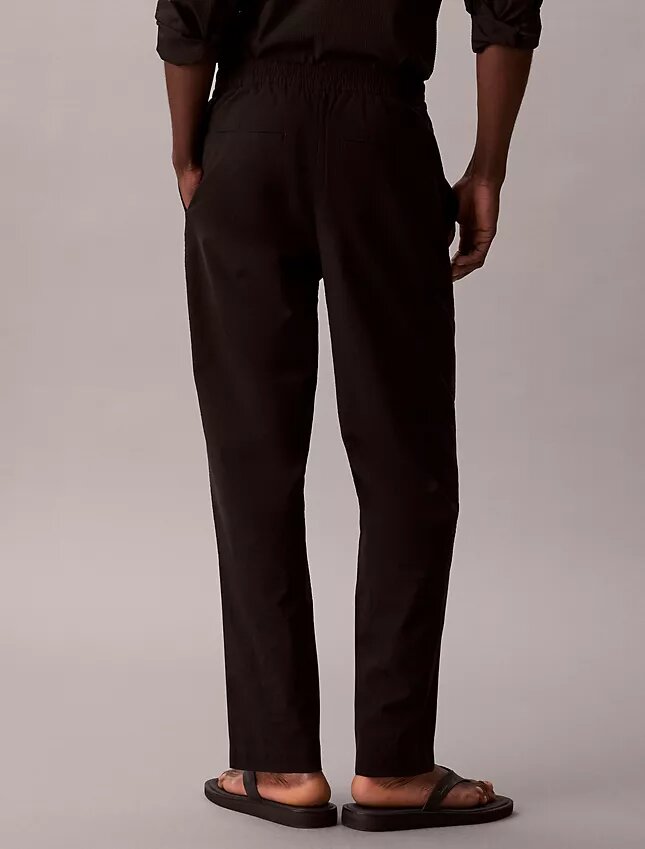 Pantaloni drepți din seersucker Pantaloni drepți din seersucker