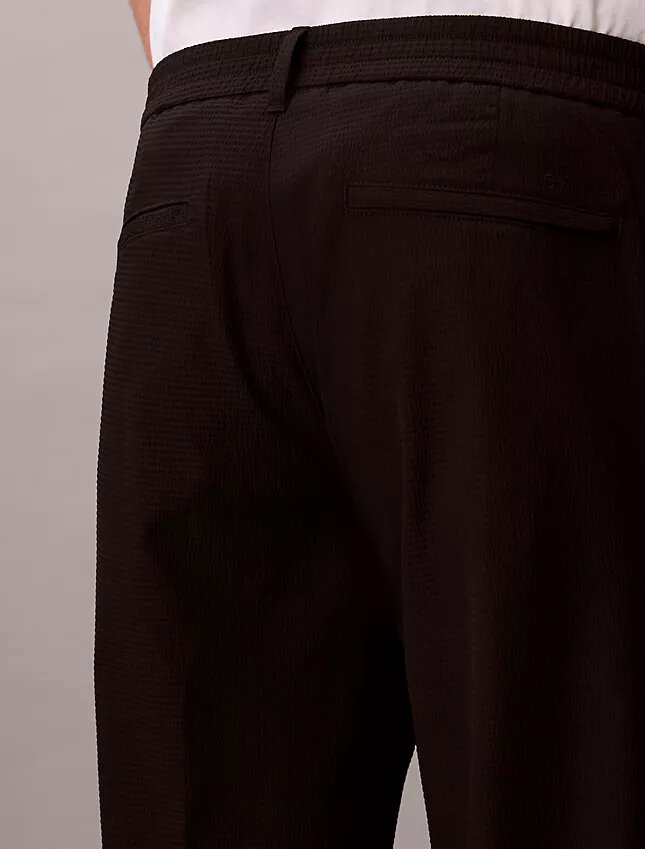 Pantaloni drepți din seersucker Pantaloni drepți din seersucker