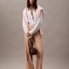 Pantaloni evazați din amestec de gabardină de lână
