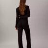 Pantaloni evazați din amestec de lână merino și lurex Pantaloni evazați din amestec de lână merino și lurex