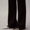Pantaloni evazați din amestec de lână merino și lurex Pantaloni evazați din amestec de lână merino și lurex