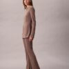 Pantaloni evazați din tricot, croiți pe măsură, fără nasturi