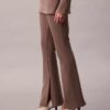 Pantaloni evazați din tricot, croiți pe măsură, fără nasturi