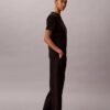 Pantaloni largi cu dungi din țesătură Ponte Pantaloni largi cu dungi din țesătură Ponte