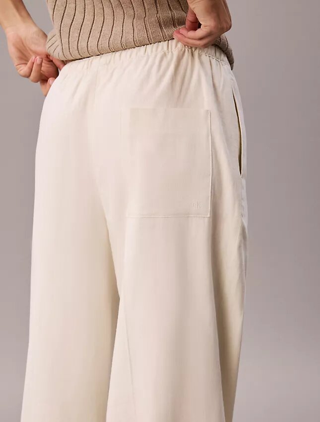 Pantaloni largi cu șnur din amestec de in Pantaloni largi cu șnur din amestec de in