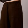 Pantaloni largi cu șnur din amestec de in