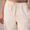 Pantaloni largi cu șnur din amestec de in Pantaloni largi cu șnur din amestec de in