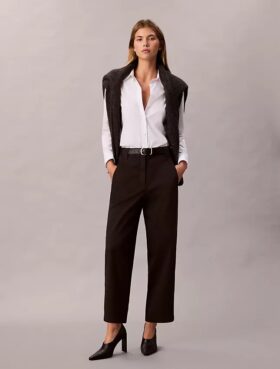 Pantaloni largi din bumbac Cotton Stretch