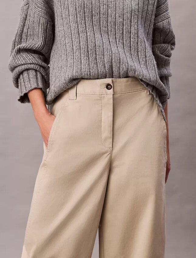 Pantaloni largi din bumbac Cotton Stretch Pantaloni largi din bumbac Cotton Stretch