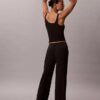 Pantaloni largi din modal elastic cu cusături în picătură