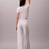 Pantaloni largi din modal elastic cu cusături în picătură